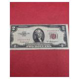 1953 Red Seal 2 Dollar Bill