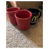 Longaberger Mugs Woven Traditions Paprika Red and
