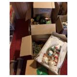Large lot of Christmas items and holiday tins