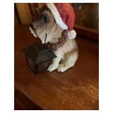 Cocker spaniel dog statue with light up lantern