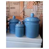 Blue canister set with Chili Bowls