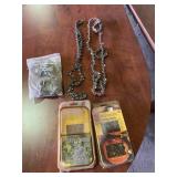 Variety of different size chainsaw chains