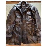 Leather Car Coat Irvine Park Draw Waist with lots