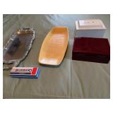 Trinket trays two jewelry boxes and a blues band