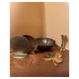 Brass Shell Bookends, Chippewa Copper Bowl Candle