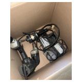 Two Black & Decker cordless drills and die