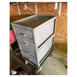 Heavy duty metal four drawer rolling cart 18" x