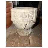 Cement Planter Grecian Design 10" x 9"