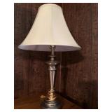 Metal Lamp Brass Look with Shade 27"