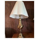 Metal Base Brass Look pleated scalloped Shade 32"