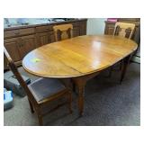 Oak table with 3 matching Chairs measurements
