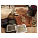 Clocks, barometers, digital clocks and clock