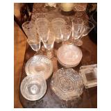 Assortment of glass serving dishes