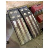 2 American flag vehicle ramps