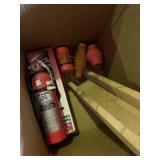 Two fire extinguishers and construction string