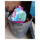 Trash can with  grub killer, pasture perfect and