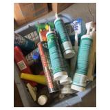 Starting fluid, lawn care items, adhesive, and