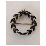 Victorian wreath brooch with small  seed pearls