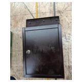 Black metal lock box mail box with key