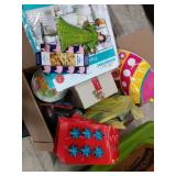 3 Paper lanterns, rebel flag,  pig corn holders,
