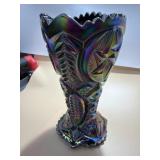 LE Smith Nortec Black Amethyst Carnival Glass