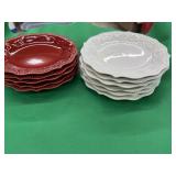 Pioneer Woman Paige Red and Cream salad plates