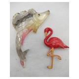 1940s clear lucite fish brooch( chipped) and