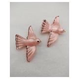 1940's  Coro pink Lucite Bird Brooches