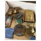 Metal cigarette holder, compact, mirrors, and