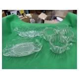 Glass Trinket Trays and Punch Cups 6 pcs