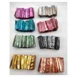 8 Iridescent stretch  abalone shell bracelets