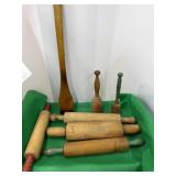 Wooden kitchen stir paddle, 4 Rolling Pins , 2