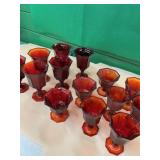 Independence Octagonal Ruby Red goblets