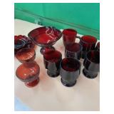 Anchor hocking and other assorted Ruby, red