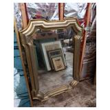 Large Mirror with gold colored frame 43'Lx31'W