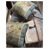 Decorative pillows and twin satin trim, fleece
