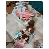 Porcelain dolls large collection with stands in