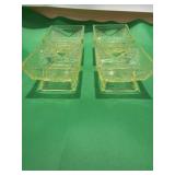 4 Hobbs UV Glass Candy Dishes Pedestal Base 3