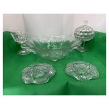 Glass Footed Bowl, Crystal Dessert Glass, Candy