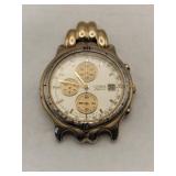 Goldtone citizen Elegance Chronograph watch face