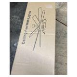 Black 70 inch ceiling fan with lights new inbox