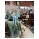 Metal Heron 72'' tall, spout in the mouth &