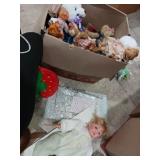 Porcelain dolls, Beanie Babies, stuffed animals,
