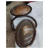 3 Oval 22'x16' frames, only 1 with glass. 1with