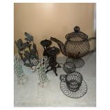 Wire mesh tea  set home decor, and metal