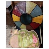 Large metal wall art & fabric sign