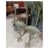 Pair of metal Herons 21' & 35' with a teal