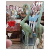 Metal Heron 57'Tall  with teal patina.  Has a