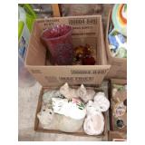Ceramic cats quantity 7 plus large red face and