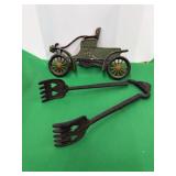 Cast Iron Fire Tongs and Sexton Metal Old